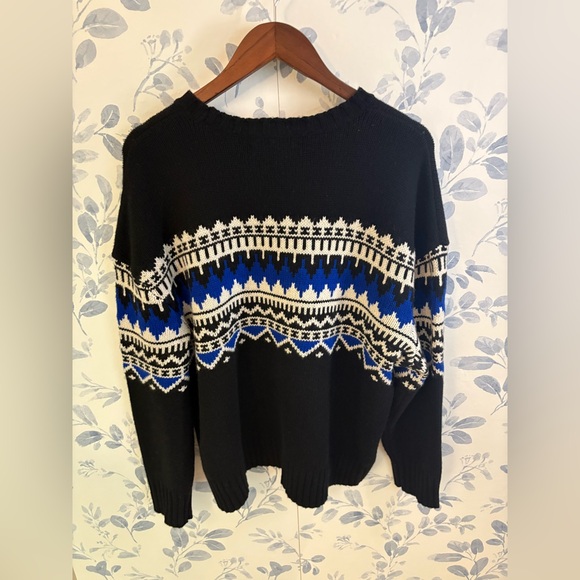 Lauren Ralph Lauren Women’s Crew Neck Knit Sweater 2X Black/Blue. Tag $225 - Picture 2 of 8